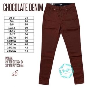 LuLaRie Chocolate Brown Denim Jeans